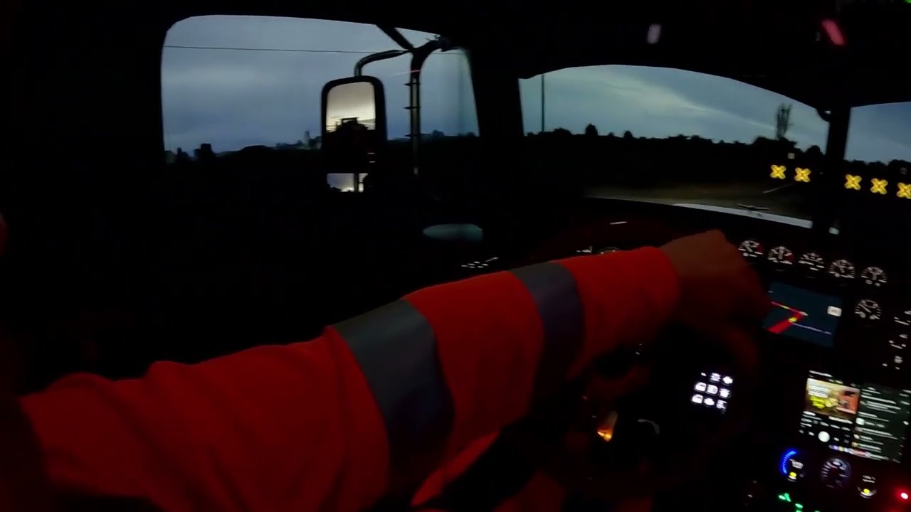 Peterbilt 389 Kansas Night Bulldozer Convoy Load