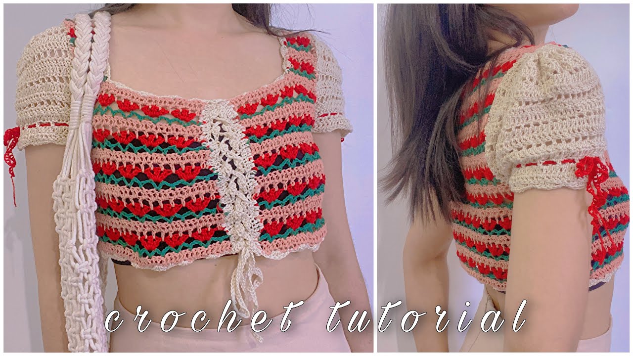 [engsub]Crochet tutorial by Cici 🌷 Hướng dẫn móc áo len (tulip top)