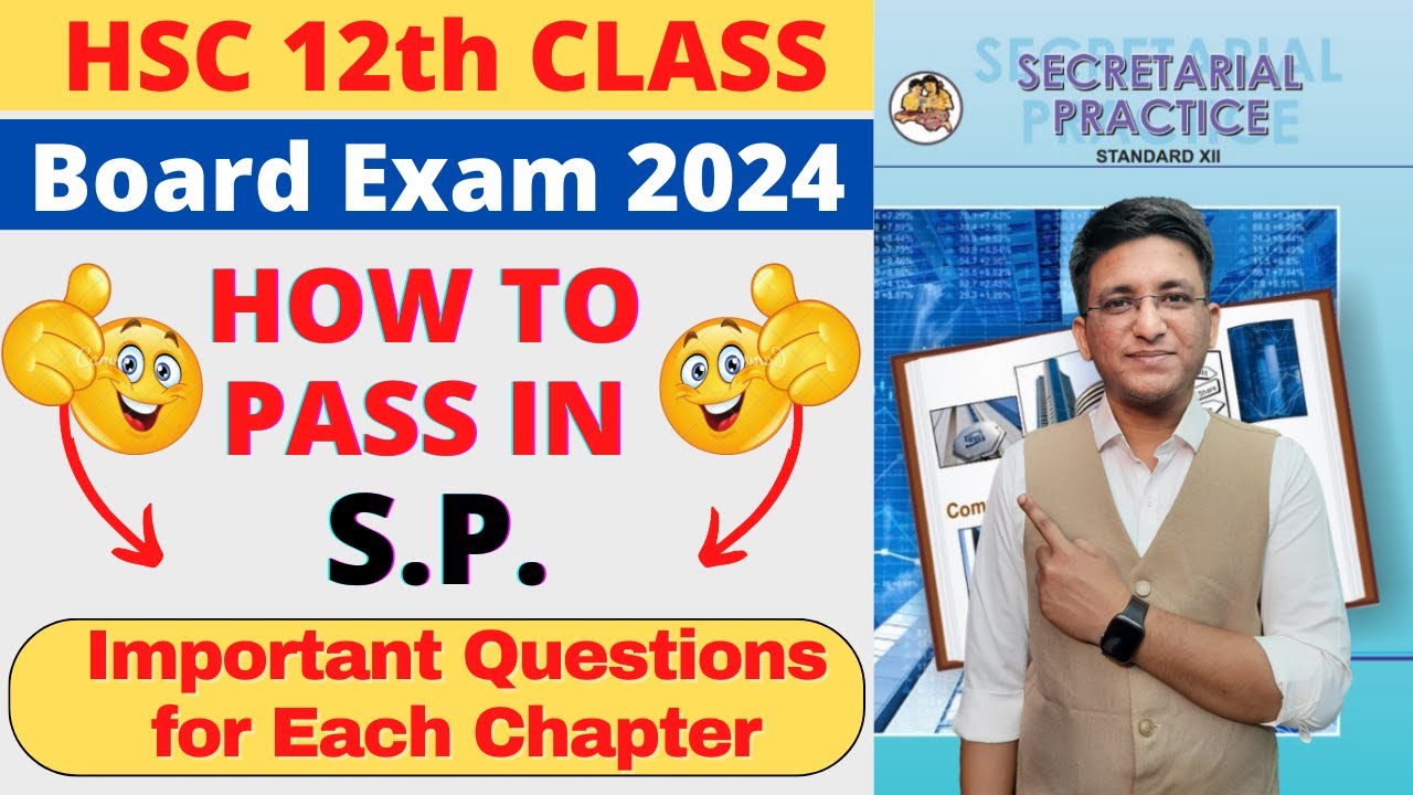 SP | Important Questions for 12th Board Exams 2024 | HSC | Class 12th | Hemal Sir |
