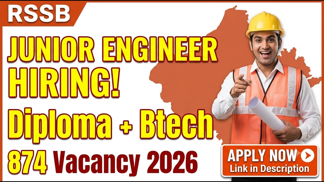 RSSB Junior Engineer Recruitment 2026 | 874 Vacancy #rssb #je #rajasthanjobs #diplomajobs #btechjobs
