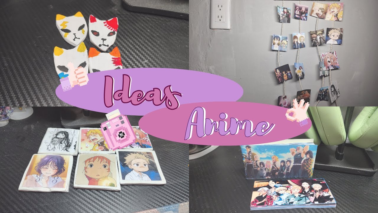 4 Ideas de anime/Llaveros, colgante, libro de imagenes