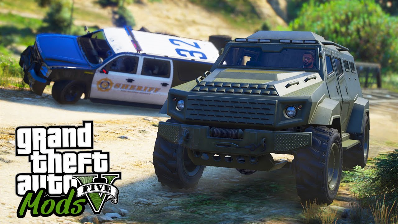 ROUBANDO CARRO BLINDADO DO EXERCITO! - GRAND THEFT AUTO V - GTA V MODS
