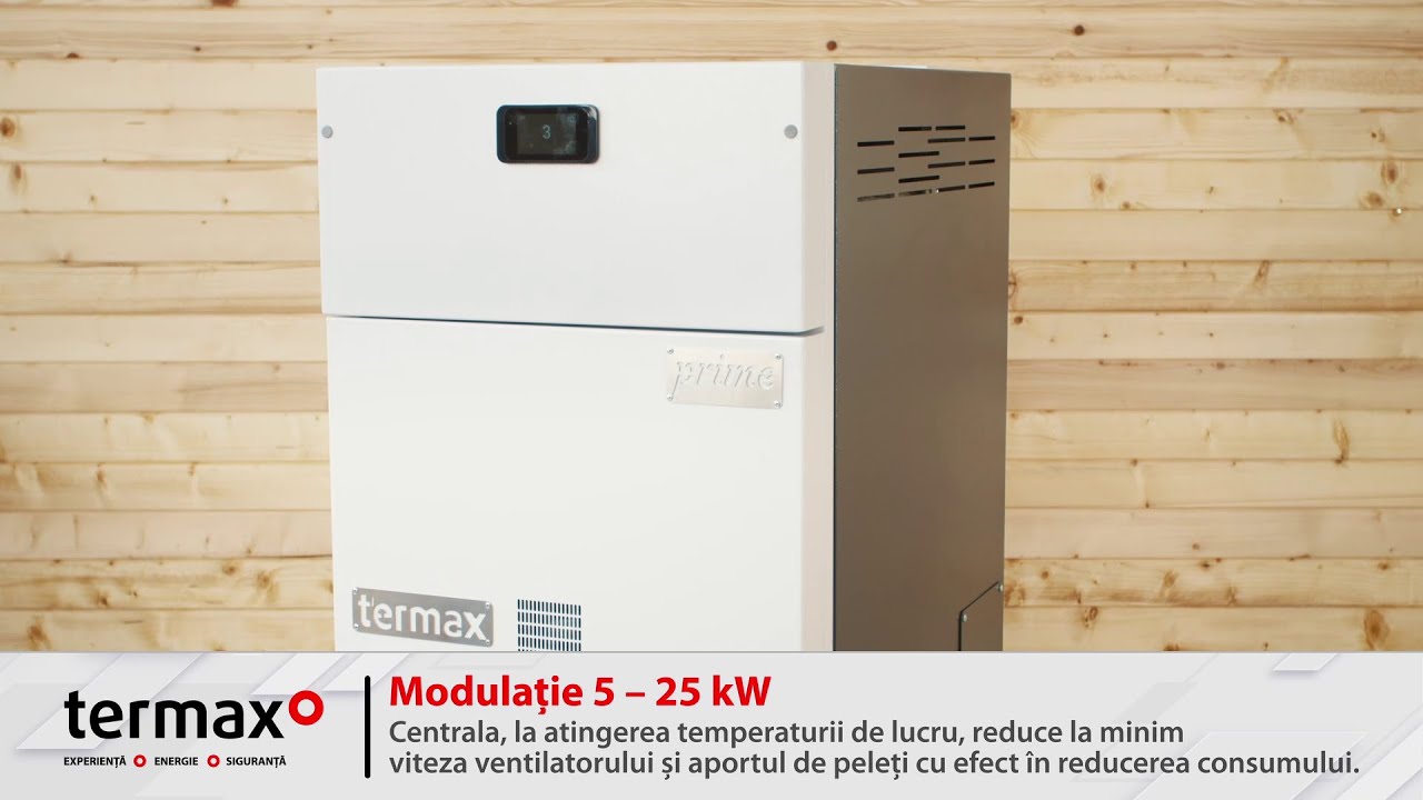 Termax Prime - centrala cu peleti cu meniu in limba romana