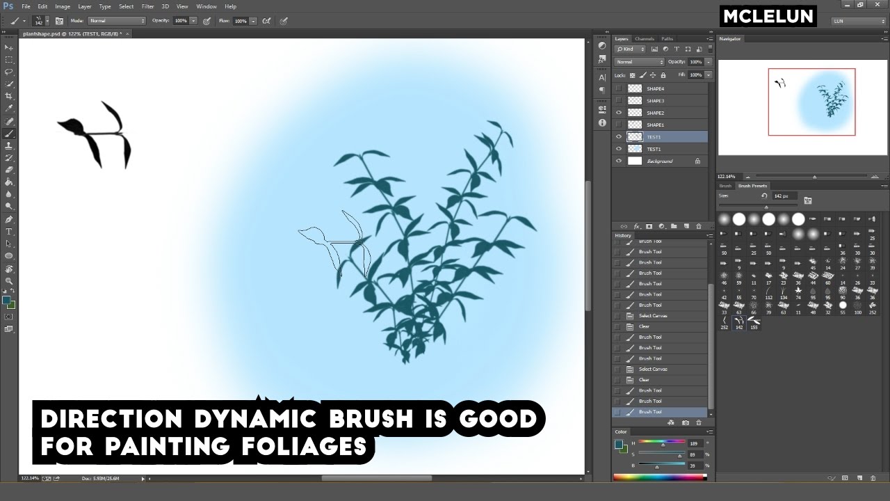 Photoshop Direction Dynamic Foliage Brush