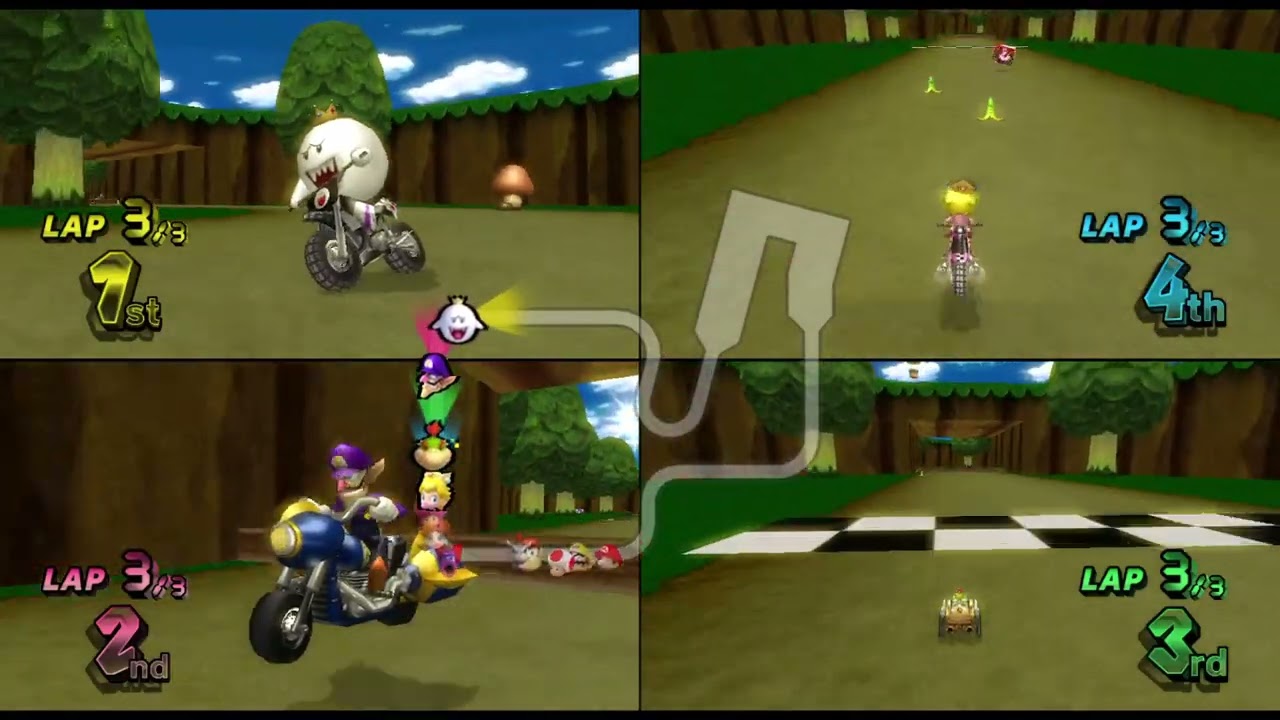 Mario Kart Wii Custom Tracks (History) ✦ 4 Players #012 (3 Tracks) 150cc
