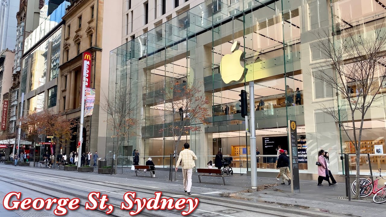 Walking tour along George St from Apple Store | Sydney, Australia 2023