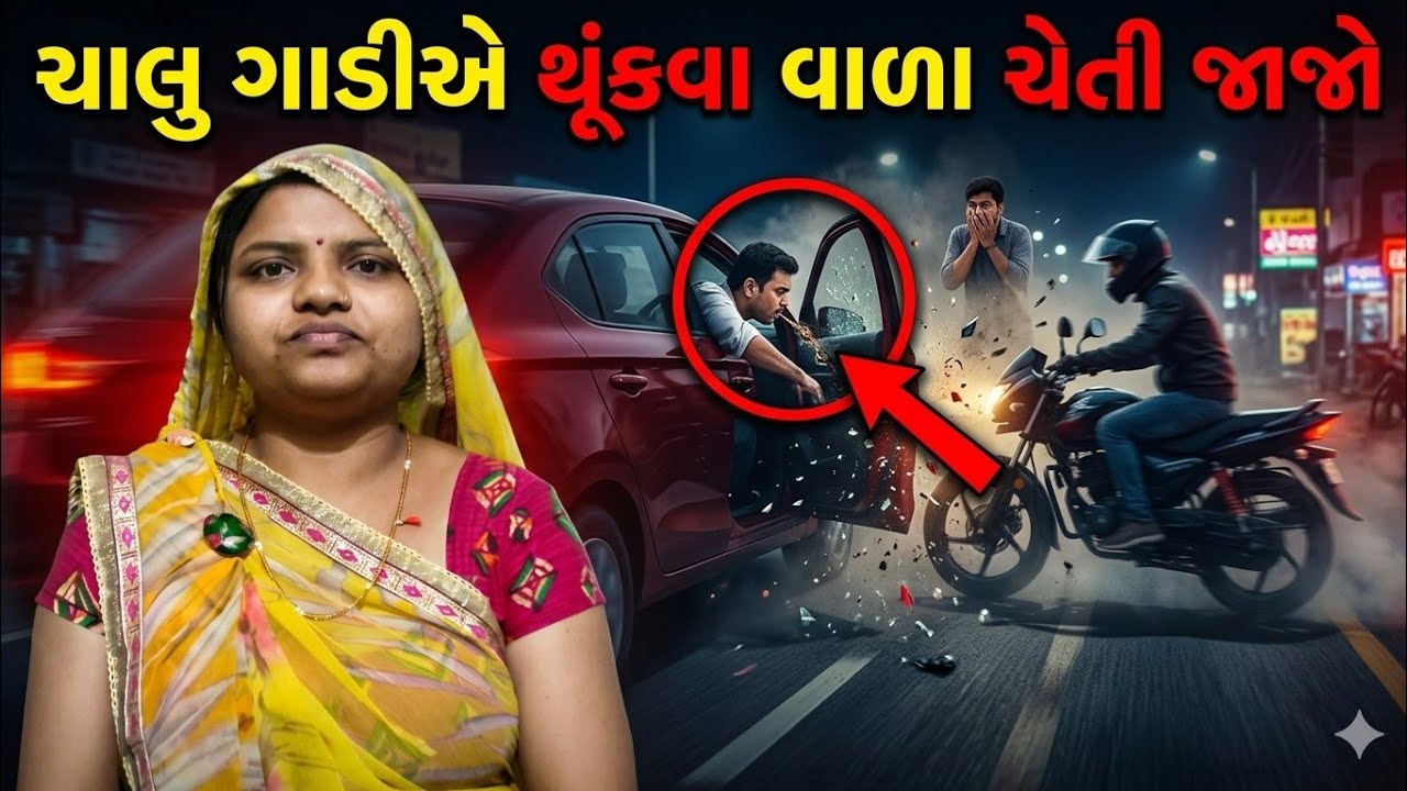 ચાલુ ગાડીએ થૂંકવા માટે દરવાજો ખોલ્યો અને અમારો accident થયો 😢 | Please Be Careful