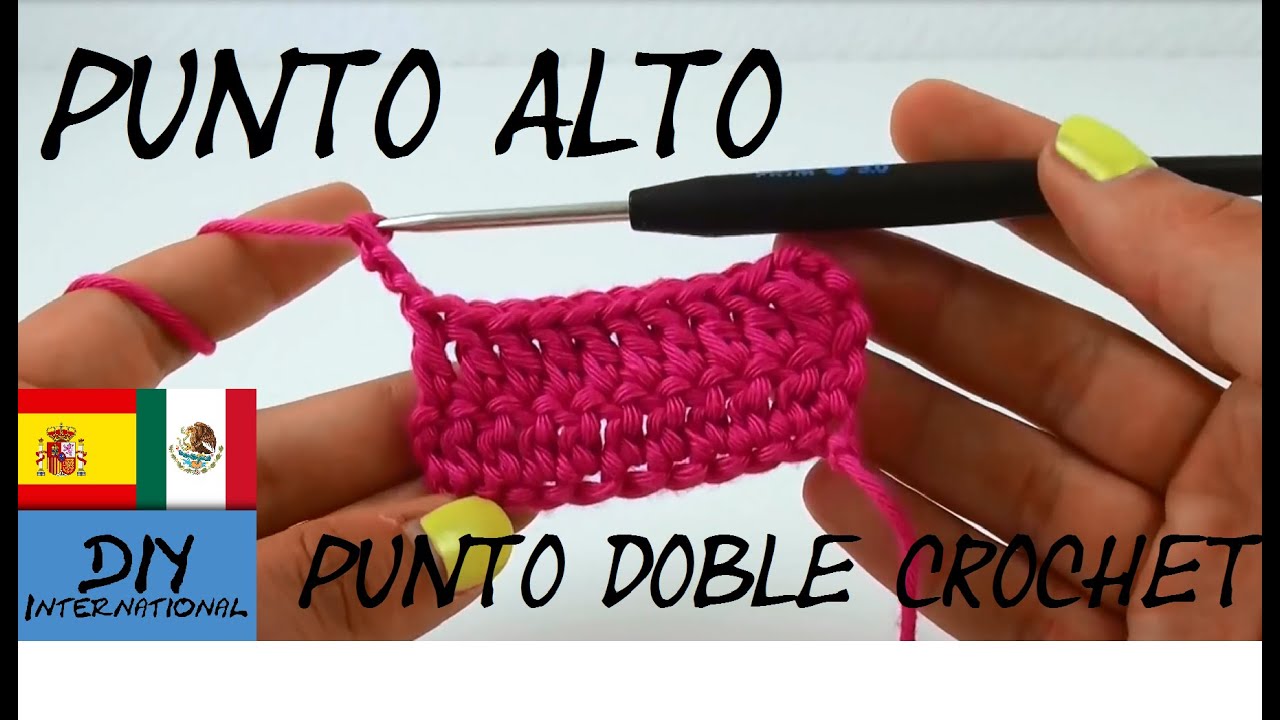 PUNTO ALTO - PUNTO DOBLE CROCHET - PUNTO DOBLE VARETA - PASO A PASO - TUTORIAL DIY