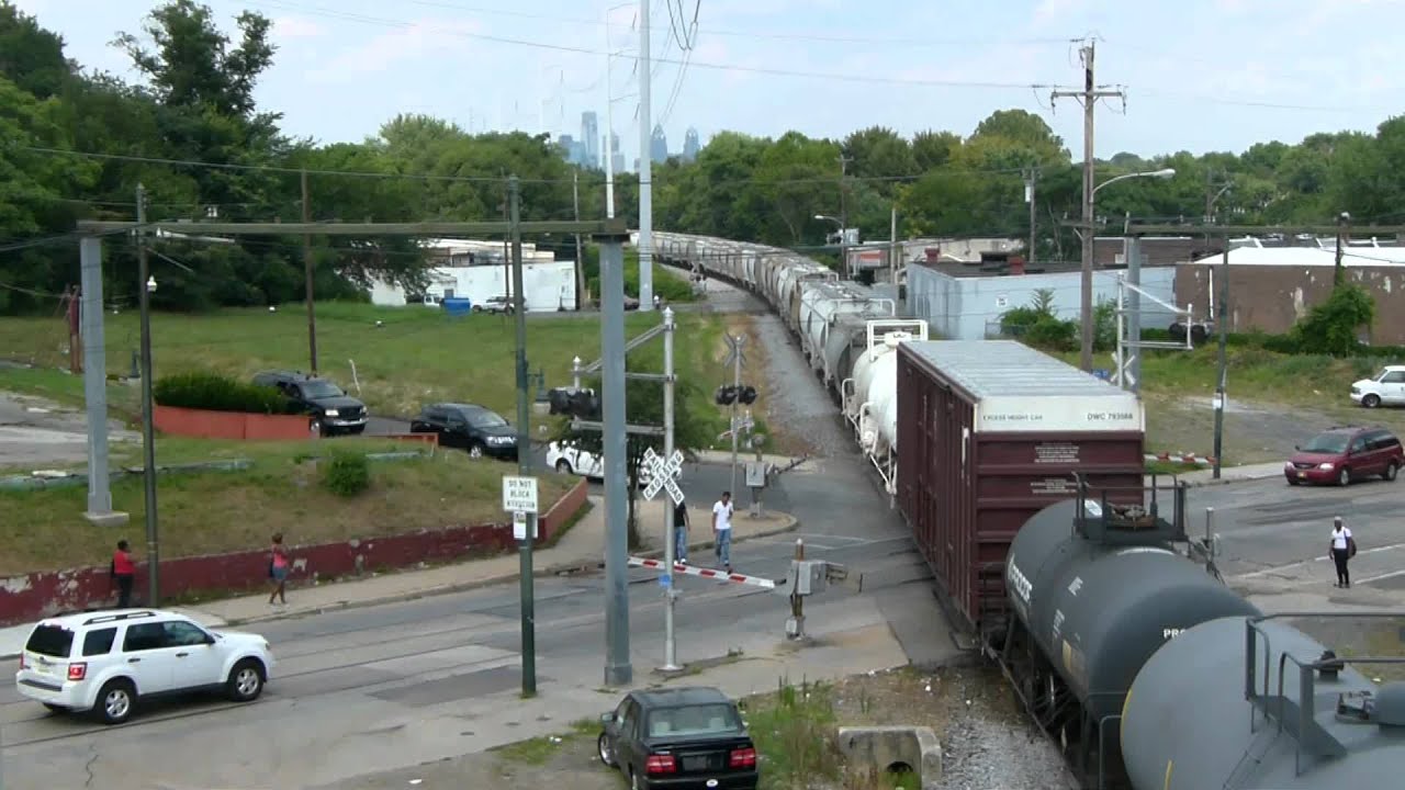 An eagle eye view of CSX Q438 as it crosses the Darby Diamond