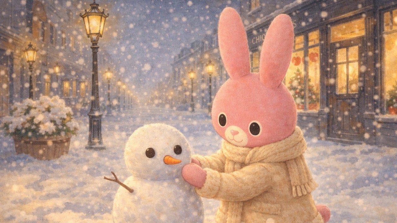 冬のカフェの窓｜作業睡眠BGM 2H Piano Winter Café Window BGM｜Soft Snow & Warm Light｜Study / Sleep Piano 2 Hours