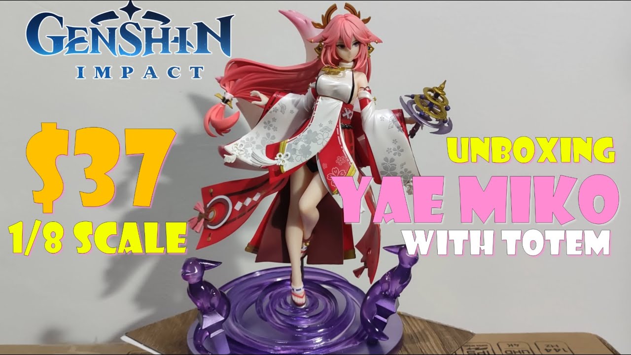 Unboxing Yae Miko with totem (Removable topping) Action Figure 1/8 scale? Genshin Impact!