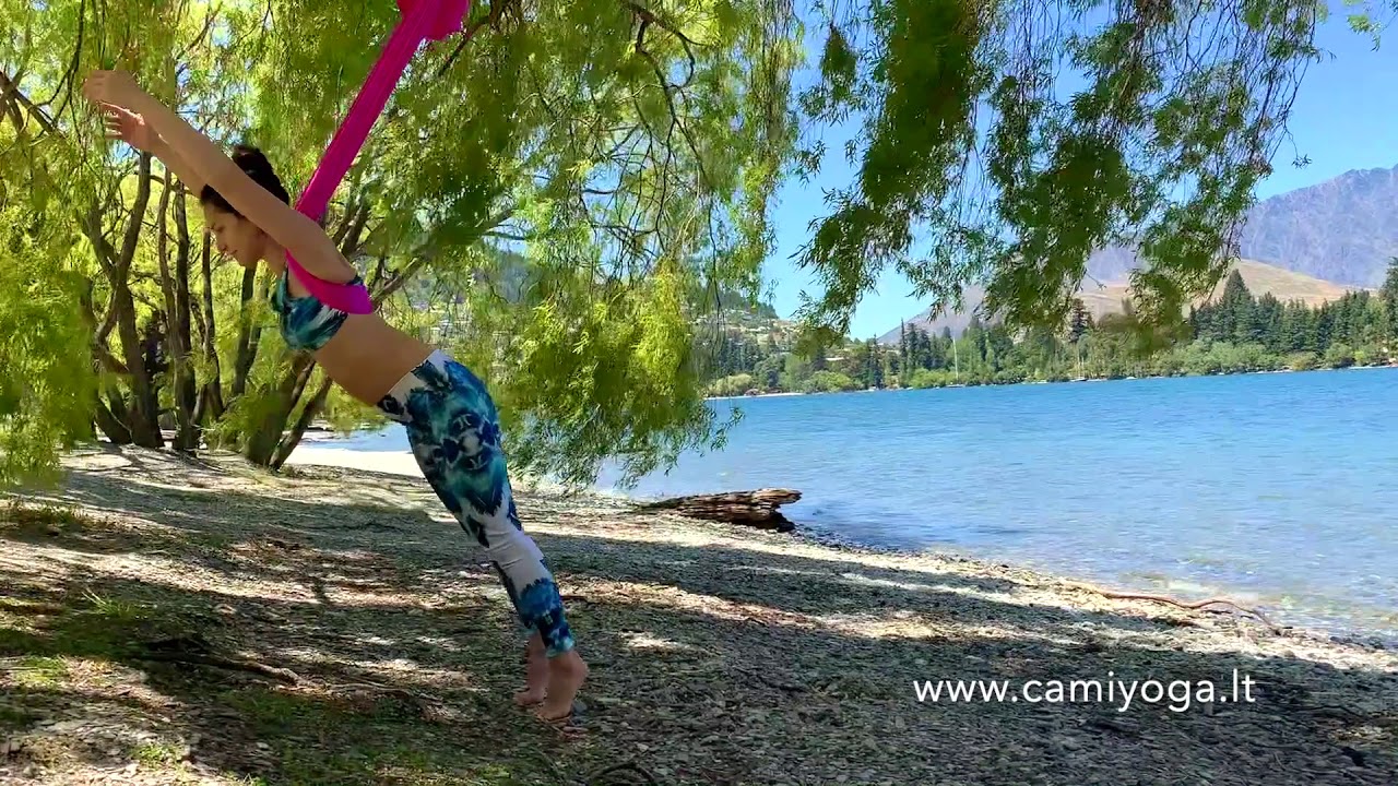 Aerial Yoga Lesson with Camille Shakti / Beginner Flow / CamiYoga Ore / Oro joga