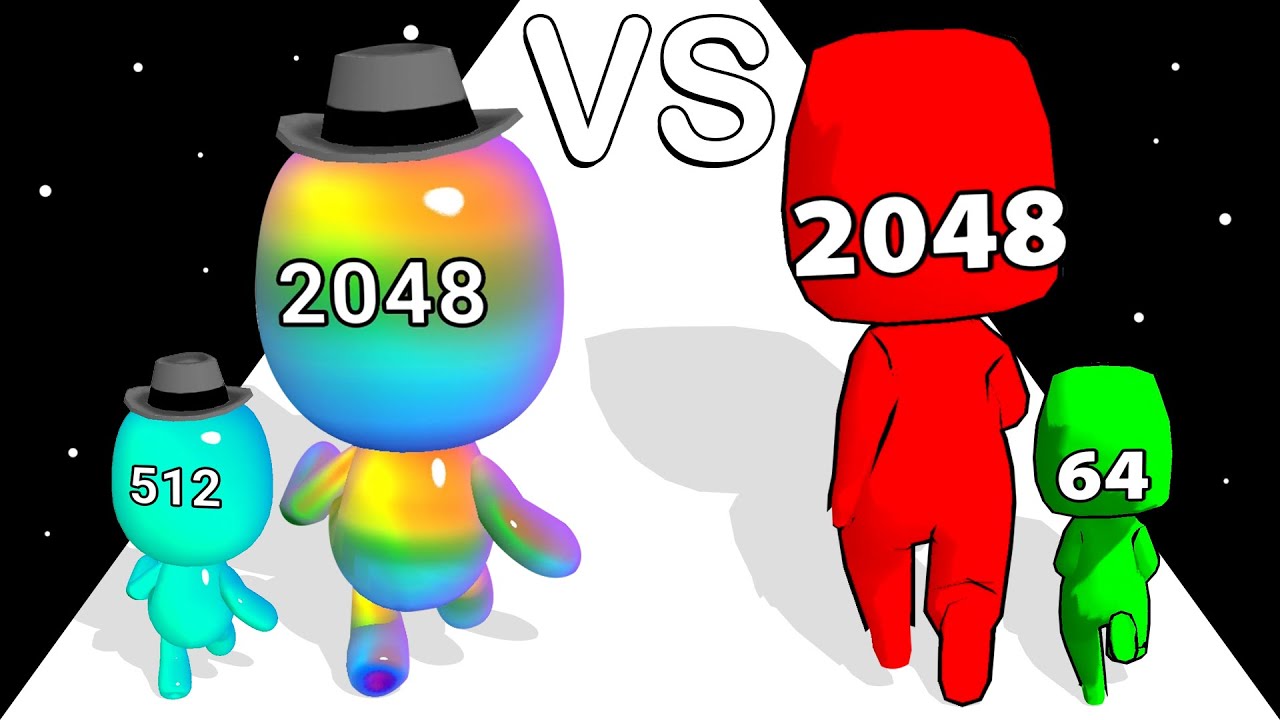 2048 Merge Run VS Man Runner 2048: ASMR Gameplay!