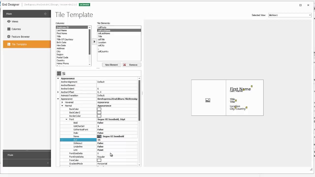 DevExpress WinForms Data Grid: Tile View