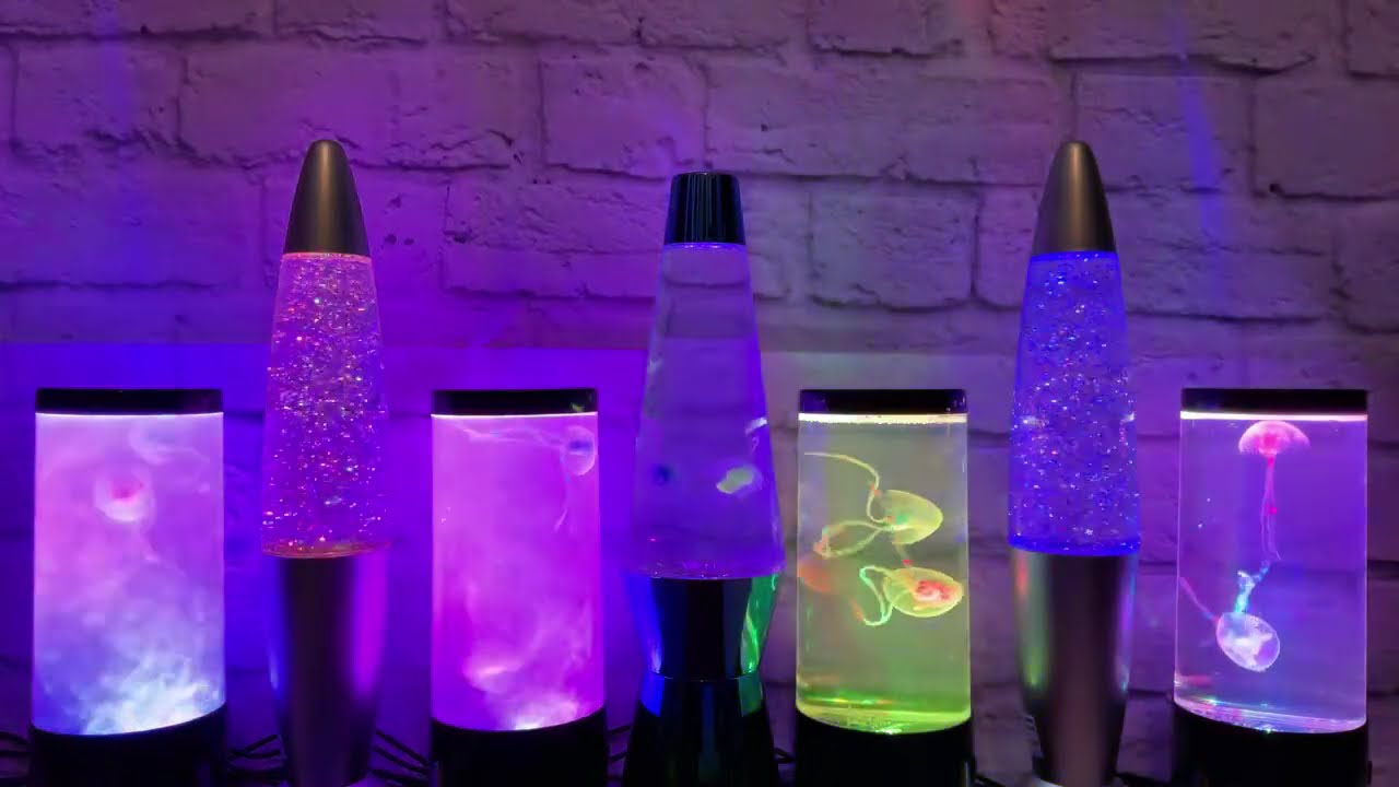 🔴 Panoramic Soundscapes🪼🚨 Jellyfish Lights and Glitter Lamps ✨💡