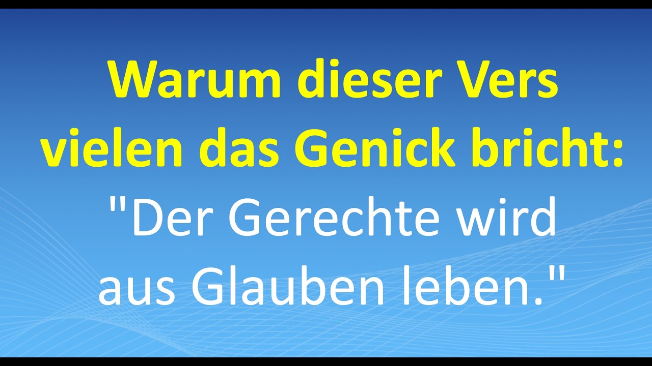 Warum dieser Vers vielen das Genick bricht: 