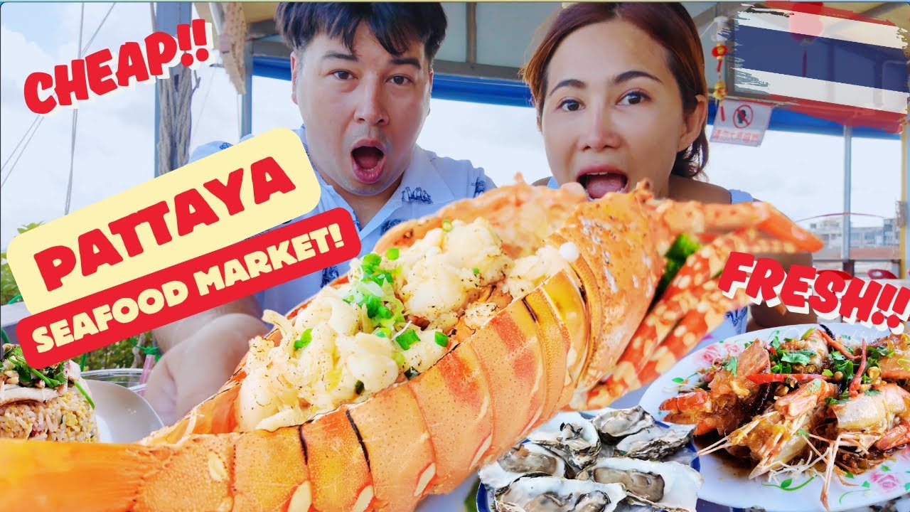 AMAZING CHEAP PATTAYA SEAFOOD MARKET!! GIANT LOBSTER! KOREAN VS THAI OYSTERS AND THE BEST PRAWNS!??