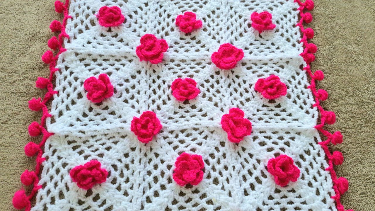 Crochet table cover,woolen table mat, crosiadesign table cloth,Square thalposh,@SantoshAllArt#396