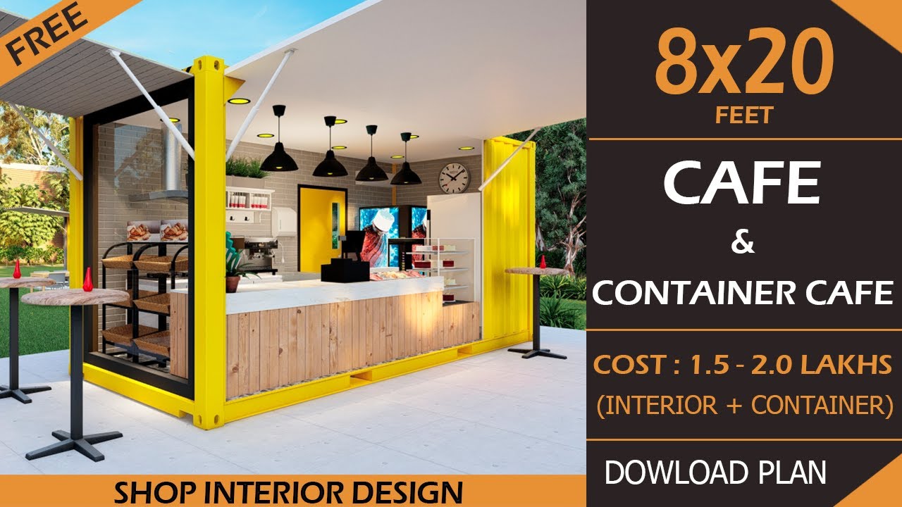8x20 Container Cafe | Coffee Shop Interior Design Idea | Low Budget Cafe design | Tea Shop Design