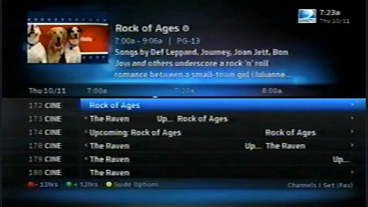 DirecTV Program Guide October 11, 2012