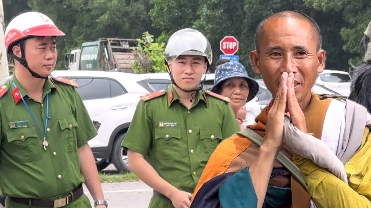 Quá tuyệt khi được các anh Công An hỗ trợ thầy đi tu tập, phật tử đồng hành cùng thầy Thích Minh Tuệ