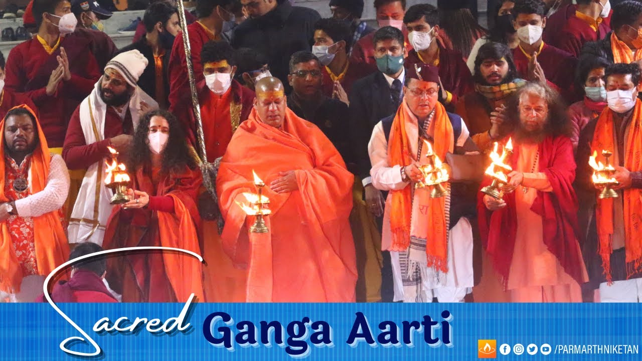 Sacred Aarti on the Holy Banks of Mother Ganga in Rishikesh, 31 January 2022