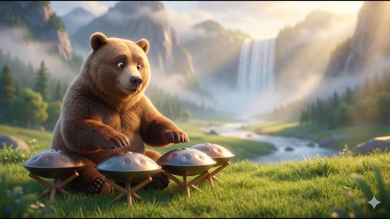 Bear Sound Bath 🐻 | Slow Handpan Spa Music