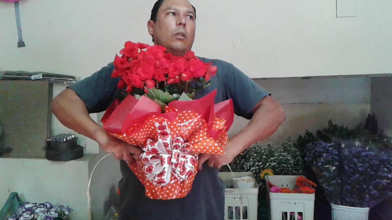 Embalagem tradicional de vasos de flores