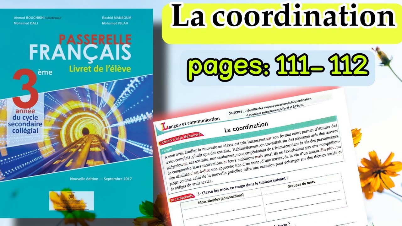 la coordination| Langue et communication pages 111-112 | Passerelle 3AC