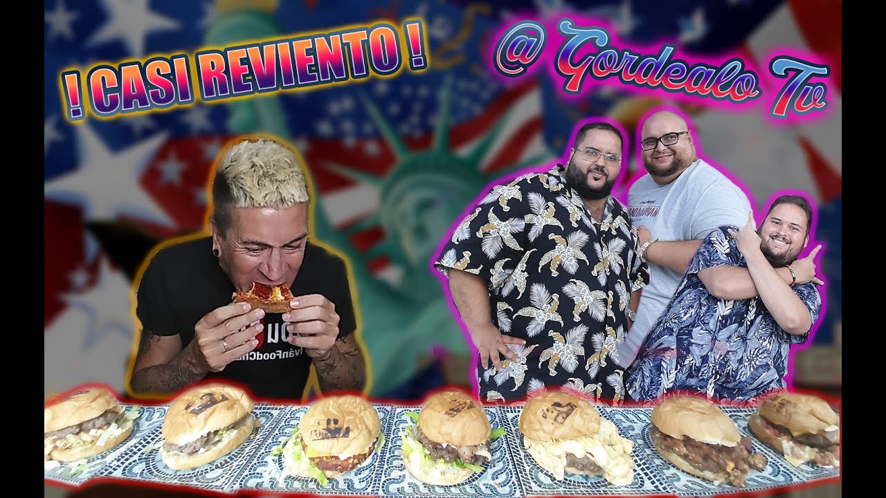 Casi REVIENTO COMIENDO HAMBURGUESAS XXL CON LOS GORDOS de @GordealoTv *así reaccionan al verme*