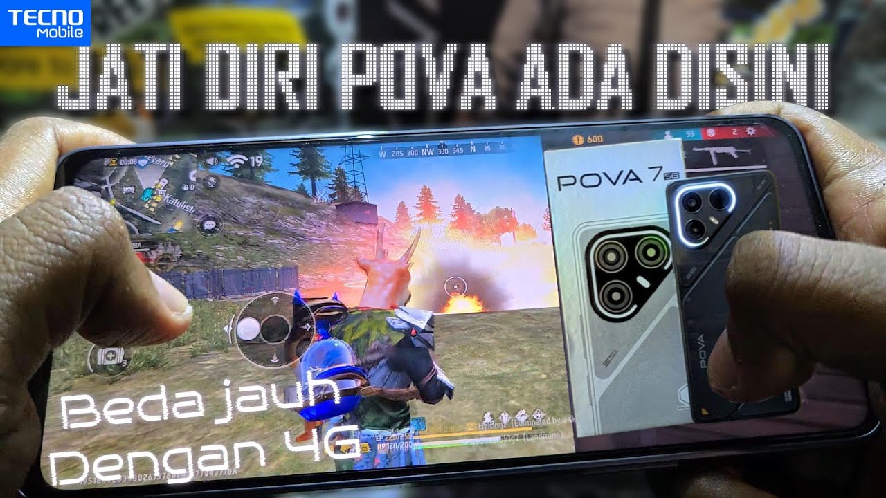 Tecno Pova 7 5G Game Test Free Fire Max || Handcam || Dimensity 7300 Ultimare ( 4nm ) || 6000 mAh