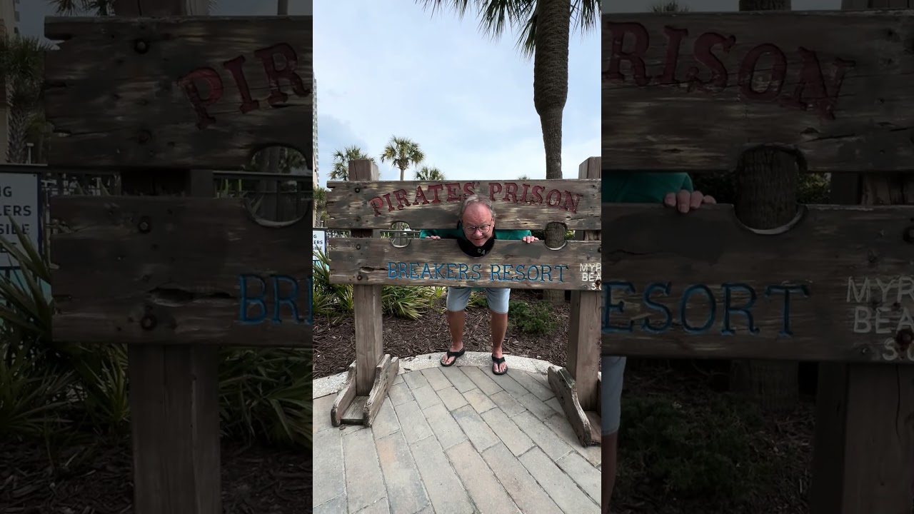 Pirates prison at Breakers resort yep that&rsquo;s my hubby of 46 years #breakersresort #myrtlebeach