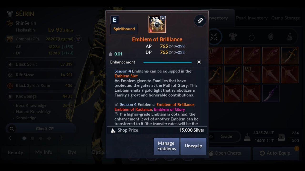 Black Desert Mobile : New Update PoG season 4 enhance +30 !! BDM Ryoko ~~
