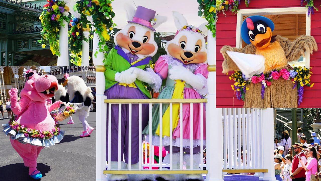 Magic Kingdom Easter Parade 2023: Multi-Angle with White Rabbit, Clara Cluck, Fantasia Hippos + (4K)