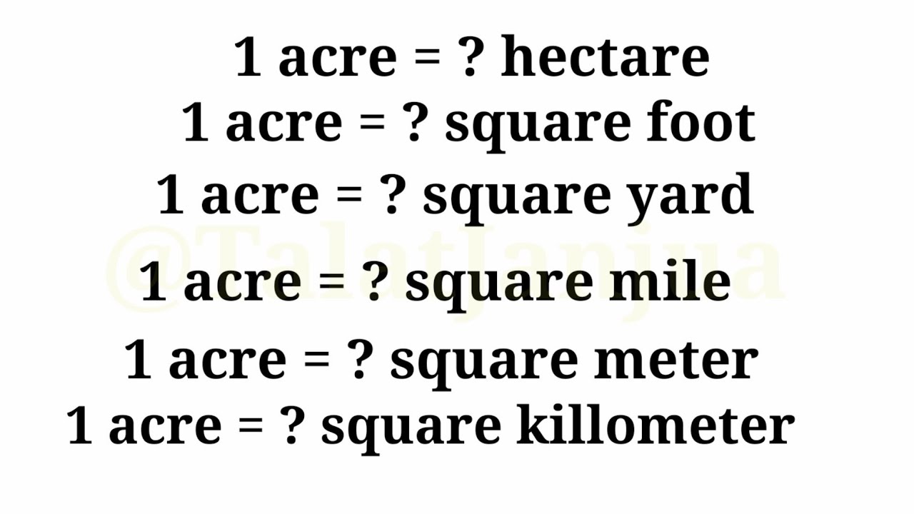 1 Acre Me Kitne Square Feet Hota Hai | 1 acre me kitna square meter hota hai | Hectare | Killometer