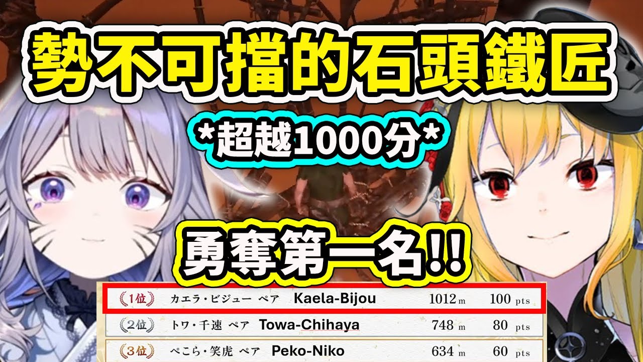 勢不可擋的Biboo和Kaela憑著超強的合作和超肝的練習成功勇奪第一名! 不僅大比分超越第二名還超過1千分【Kaela Kovalskia】【Koseki Bijou】【Hololive 中文精華】