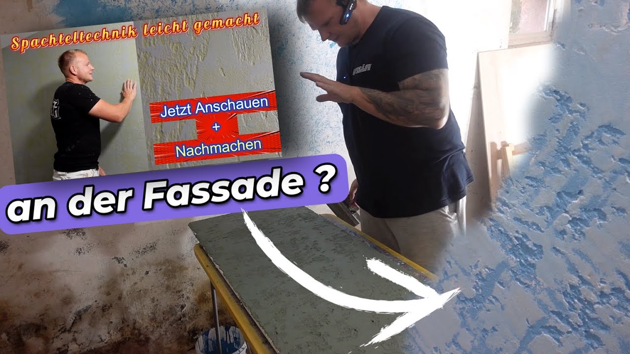 Meine SCHNELLE SPACHTELTECHNIK auf Putz oder an der Fassade? | DIY | Patrick Zeller