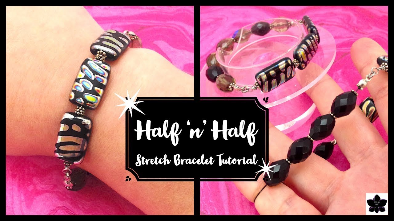 How to Make a Half Stretch Beaded Bracelet Tutorial