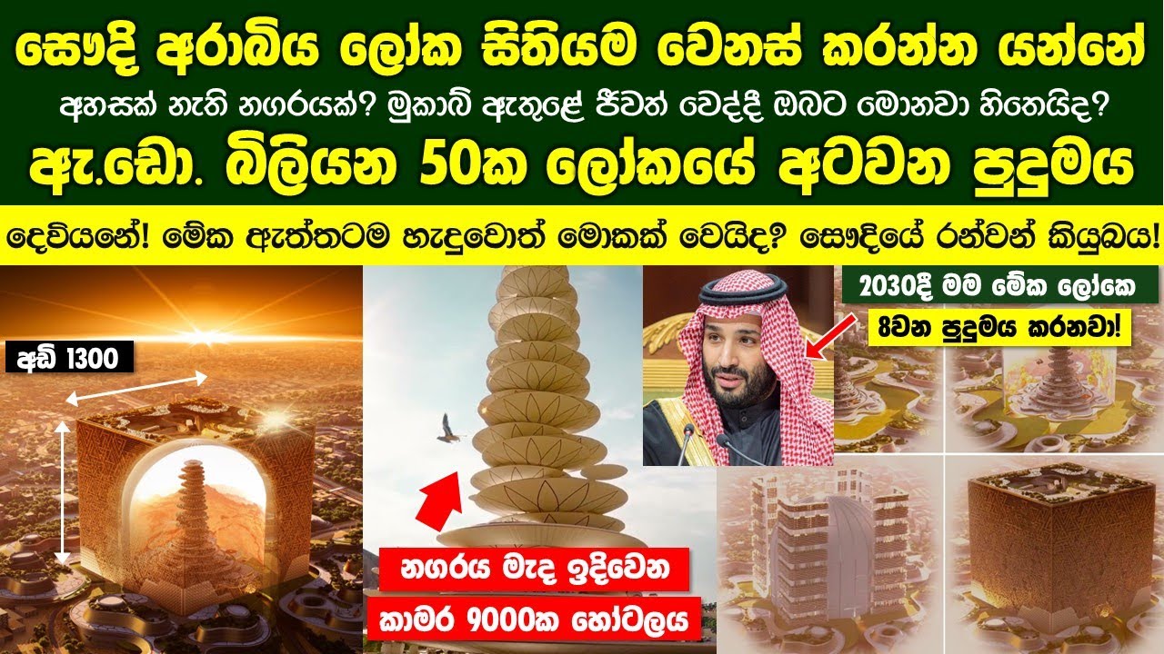 සෞදි අරාබිය කාන්තාරය මැද හදන අඩි 1300ක දැවැන්ත ඝනකය මොකක්ද? දෙවියනේ! මේක හැදුවොත් මොකක් වෙයිද?