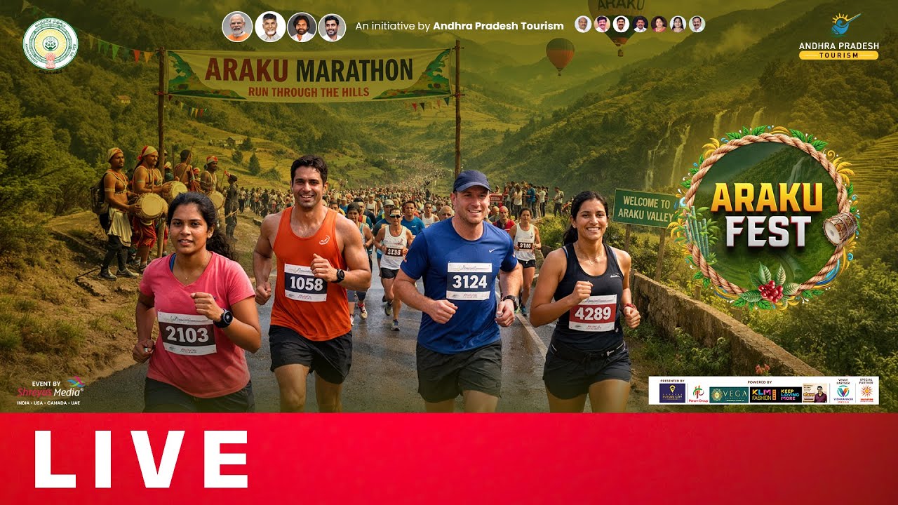 Araku Marathon Run Through The Hills Live | Araku Fest | Visakha Utsav | Ap Tourism | Shreyas Group