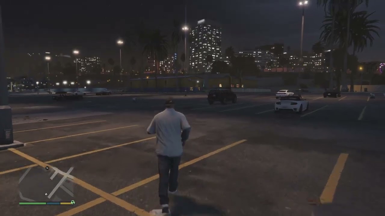 GRAND THEFT AUTO STORY MODE TAKING A TAXI TO BEACH AREA TO FIND A CAR IN THE NIGHTIME