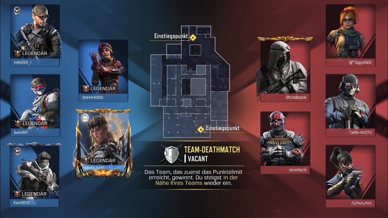 ✨💯✨Call of Duty mobile „Vacant “ Team Deathmatch, ✨🥇1st.✨💥LEGENDÄRY💥🌟 Season 6/USS 9