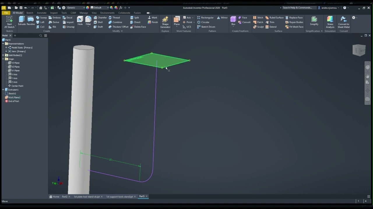HOW TO DESIGN A TOOL STAND USING AUTODESK INVENTOR, PART 4