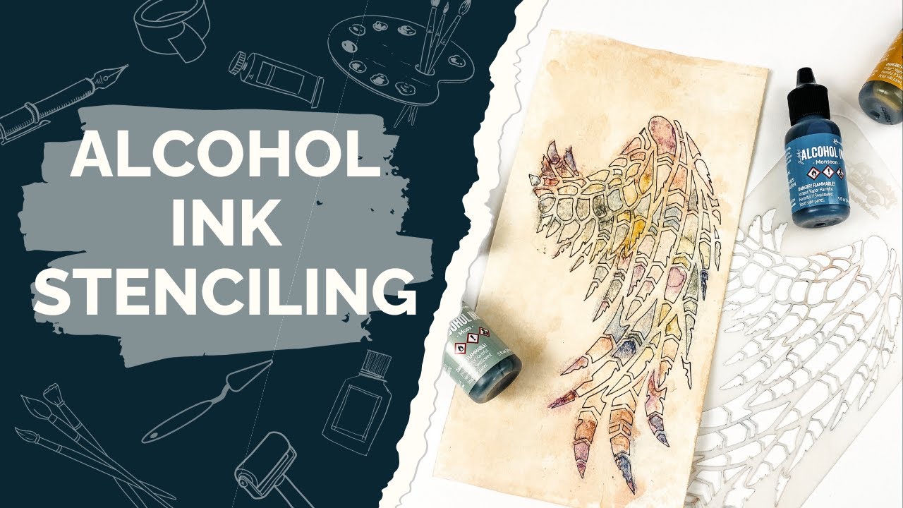 Alcohol Ink Stenciling with a Gelli Plate