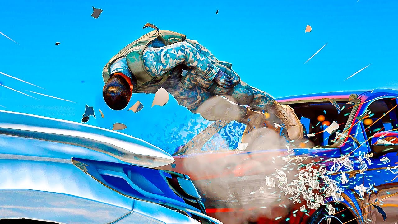 No Seatbelt Crash Testing Real Car Mods #1 - GTA 5 Epic Ragdolls Compilation (Euphoria physics)