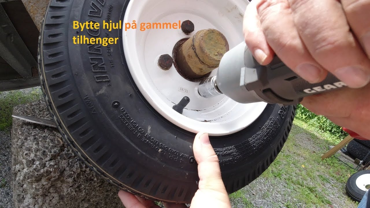 DIY. Gjør det selv.Hjulbytte på tilhenger