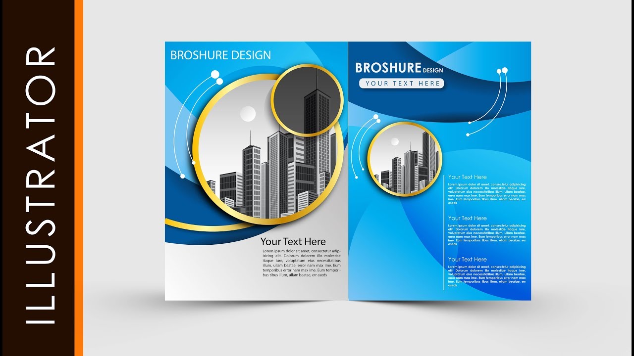 Adobe Illustrator Tutorial Create Business Brochure Two fold #freeDownloads