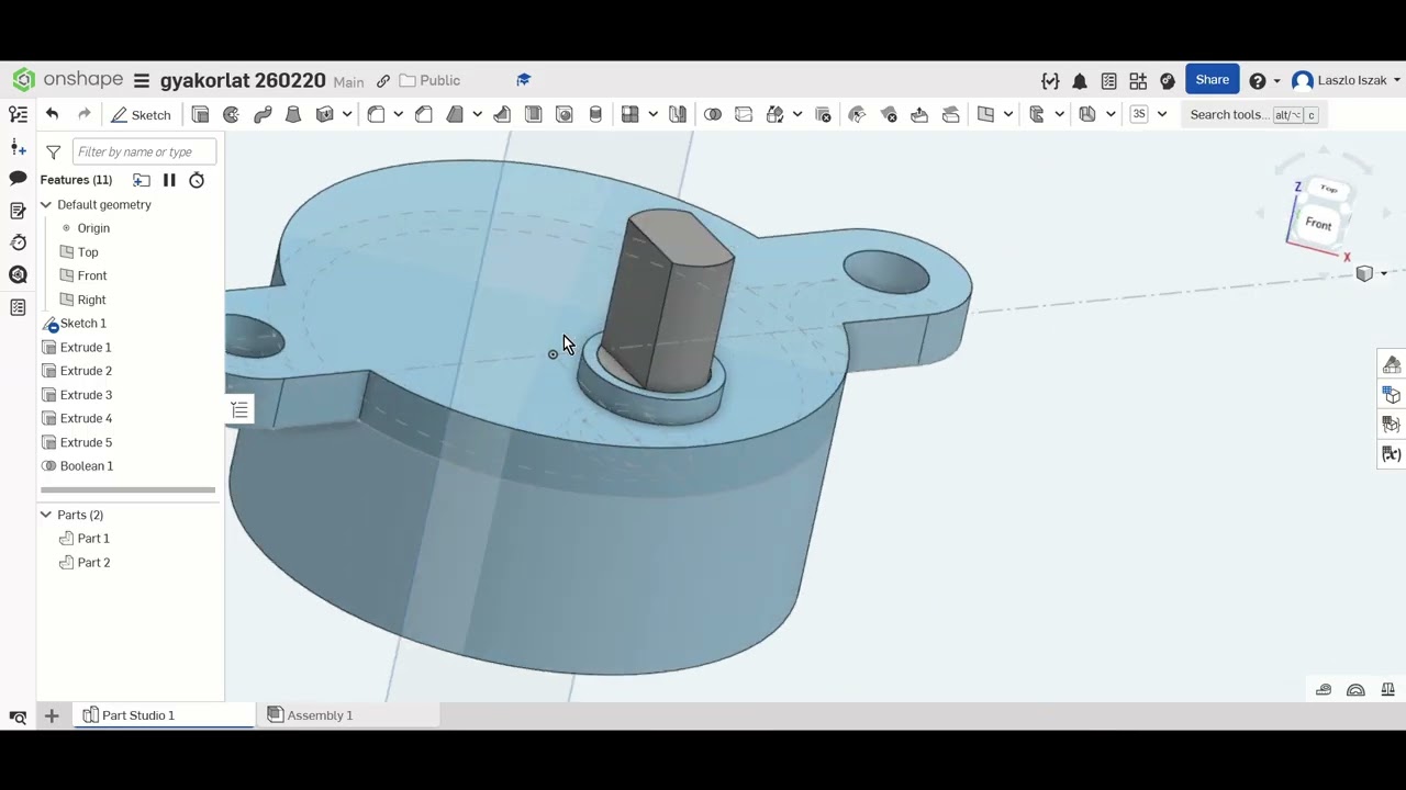 Onshape tutorials, 1 sketch, 3 parts. Full beginners.