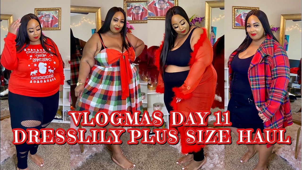 VLOGMAS DAY 11:  DRESSLILY PLUS SIZE CHRISTMAS CLOTHING HAUL