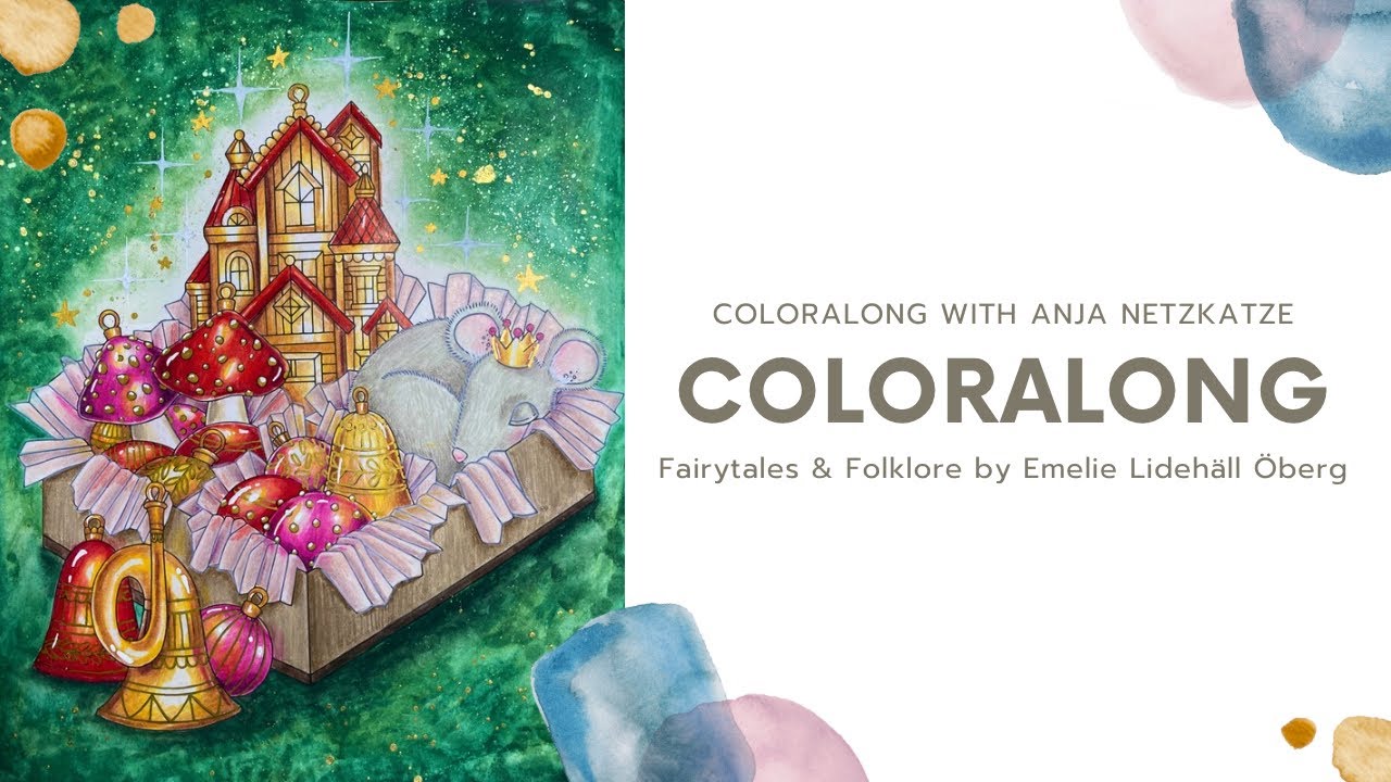 Coloralong: Fairytales & Folklore by Emelie Lidehäll Öberg / Coloring with Neocolor2 and Prismacolor